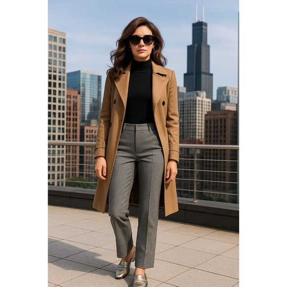 7th Avenue Suiting Collection SZ 8P Light Gray Work Trousers Tailored Straight L - Picture 3 of 10